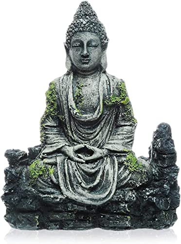 Uotyle Aquarium Deko Buddha Aquarium Dekoration Buddha-Figur Aqua Decor Harz Buddha Statue Für Fische