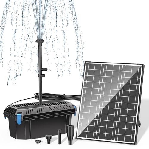 Biling 20W Solar Filterpumpen Teichfilter Komplettset 1200 l/h Solar Teichpumpe mit Filter für Teiche und Wasserfall bis 1200l - Solar Wasserspiel - Solar Springbrunnen für Außen Pool
