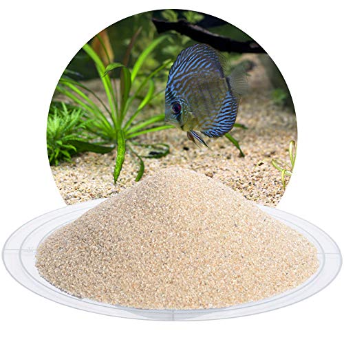 Schicker Mineral – 10 kg Aquariumsand Beige – feiner Aquariumkies gewaschen & ungefärbt – kantengerundeter Bodengrund Kies für Süßwasseraquarien & Meerwasseraquarien (Ø Körnung: 0,4-0,8 mm)