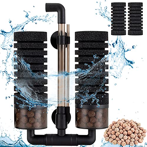 hygger Schwammfilter Aquarium für biologische und mechanische Filterung, Leiser Tauchschaum Filter für Aquarium (M)