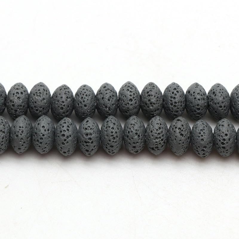 ZAZUZU 8–10 mm, 66–80 Stück, schwarze Lavastein-Perlen, Vulkangestein-Perlen, Lava-Perlen für Schmuckherstellung, DIY-Lava-Perlen für Armband-Anhänger, Basteln