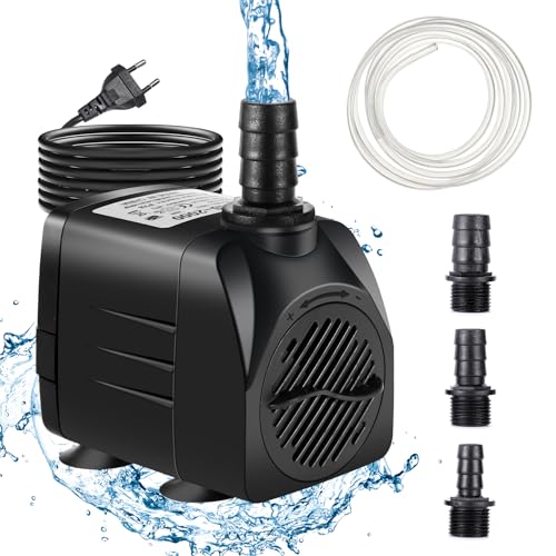 MEISHILE Aquarium Pumpe, 30 W 2000 L/H Mini Wasserpumpe, Einstellbare Wasserpumpe Klein, Ultra Leise Teichpumpe Klein, Springbrunnenpumpe Mit 4 Düsen 1,8 M Netzkabel, Ideal für Aquariums, Hydroponics