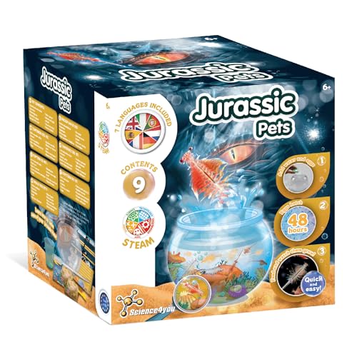 Science4you Jurassische Haustiere - Urzeitkrebse Züchten Set für Kinder mit Artemia Salzkreb (Familie der Triops) Aqua Kreaturen, Spielzeug, Spiele, Geschenke für Jungen und Mädchen ab 5+ Jahre