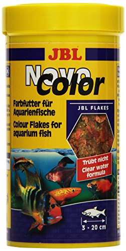 JBL NovoColor 30157 Alleinfutter für farbenprächtige Aquarienfische, Flocken 250 ml