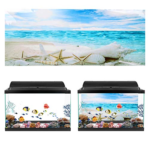 Aquarium-Hintergrund, Terrarium-Hintergrund, Hintergrund-Poster, Dekorative Seestern-Gemälde, PVC-Aufkleber, Landschaft, Aquarium-Hintergrund für Fotografie, Aquarium (61 * 41CM)