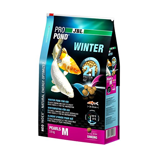 JBL Winterfutter für Koi, Sinkende Futterperlen, Saisonfutter, ProPond Winter, Größe M, 3,6 kg