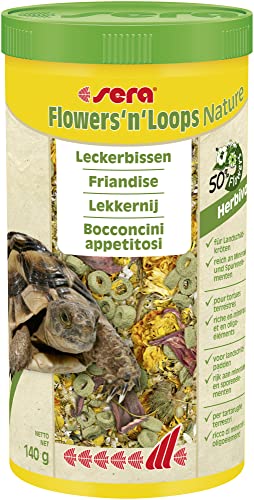 sera Flowers and Loops Nature 1000 ml (140 g) - Leckere Blüten für eine artgerechte Abwechslung, Landschildkröten Futter