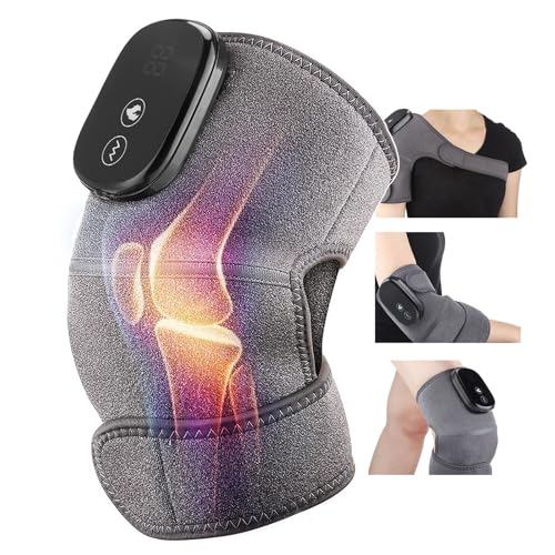 Heated Knee Brace, Cordless Heated Knee Pad for Arthritis, Rechargeable Knee Brace Warmer with 3 Heating Levels + 3 Vibration Modes, 3 IN 1 Heated Knee Pad for Shoulder Elbow Knee