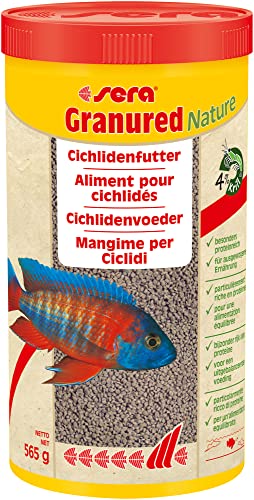 sera Granured Nature 1000 ml (565 g) - Hauptfutter für kleinere carnivore Cichliden, Futter für Malawi & Tanganjika