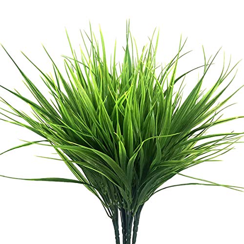 BuxiuGK 4Pcs Kunstpflanzen Künstliche Weizengras Pflanzen Grün Gesamthöhe ca 37cm für Innen Ourdoor House Garten Perfekte Dekor