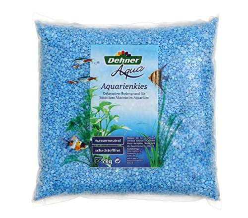 Dehner Aqua Aquarienkies, Körnung 4 - 6 mm, 5 kg, pastellblau