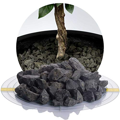 Schicker Mineral – Basaltsplitt 25kg aus Deutschland – Ziersplitt anthrazit aus Basalt in verschiedenen Größen von 2-56mm – Basaltbruch Naturstein ideal zur Garten-, Hof- & Weggestaltung