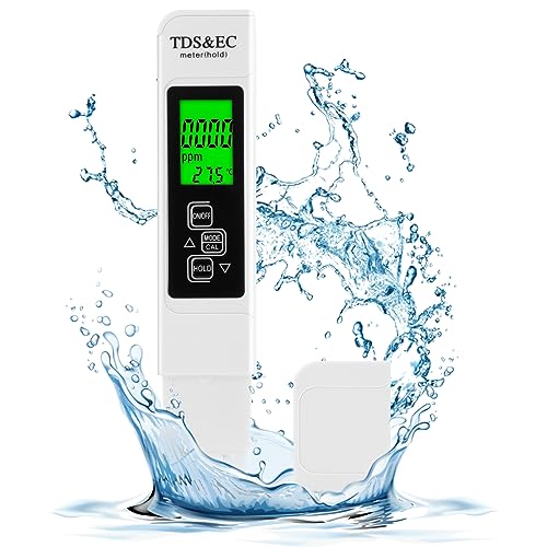 Wasserqualitätstest Meter, Aideepen 3 in 1 LCD Digital Wasserqualität Tester mit Hintergrundbeleuchtung, TDS/EC Wasser Tester für Trinkwasser, Pool, Aquarium, Schwimmbad, Teich