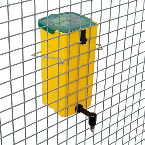 Kaninchen Nippeltränke 1 Liter Hamster Wasserspender - Aufhängeclip und Drahthalter (Gelb)