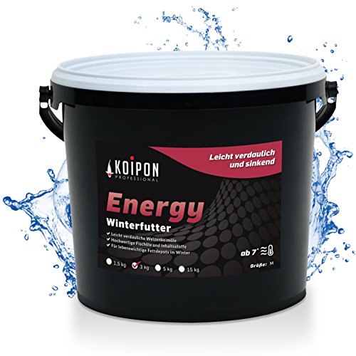 KOIPON Energy 3 kg Fischfutter Winter sinkend, Teichfutter 6mm Pellets für japanische Koi, Koifutter als Goldfischfutter und Winterfutter geeignet