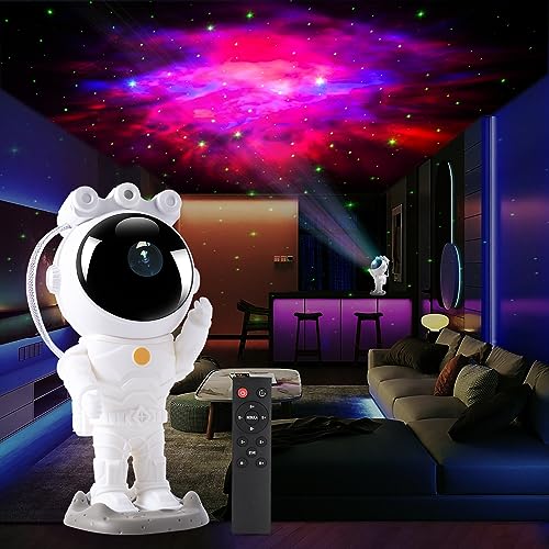 LED Sternenhimmel Projektor, Astronaut Sternenhimmel Projektor Galaxy Nachtlicht,Planetarium Projektor mit Timer,Fernbedienung,Schlafzimmer Deckenprojektion Lampe,Geschenk für Kinder und Erwachsene