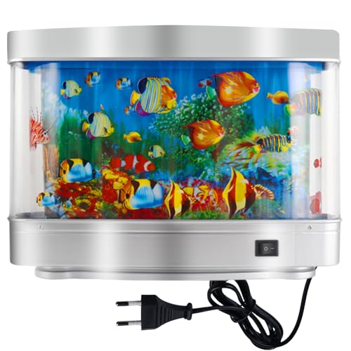 Vegena Aquarium-Stimmungslampe, Nachtlicht, Mini Aquarium Stimmung, Mini Aquarium Dekorative Nachtlicht Led-Aquarium Faszinierende Fischansichten Für Büro Zuhause Und Urlaub – Innendekoration