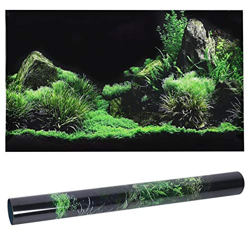 3D-Effekt Meeresboden Wasser Gras Poster Selbstklebende PVC Aquarium Aquarium Hintergrund Wandbild Dekorative Reptilien Terrarium Tapete Wohnzimmer Sofa TV Hintergrund Foto Wallpaper(61 * 30cm)