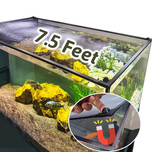 Magnetische Fisch-Aquarium-Abdeckung, 2,5 m, Anti-Spring-Netz, Netz-Netz, für Fisch-Aquarium-Bildschirm, obere Abdeckung, Aquarium-Deckel verhindert, dass Fische, Reptilien herausspringen (2,5 m)