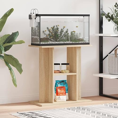 CIADAZ Aquariumständer Sonoma-Eiche 60x30x60 cm Holzwerkstoff, Aquarium Unterschrank, Aquarium Schrank, Aquariumschrank, Aquarium Tisch, Aquarium Stands