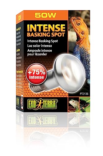 Exo Terra Intense Basking Spot, Wärmespotlampe, Gelb, R20, 50W, Fassung E27, 1 Stück (1er Pack)