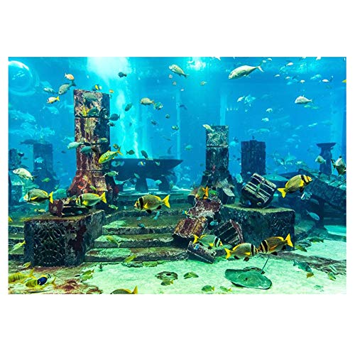 PVC Coral Aquarium Hintergrund Unterwasserposter Aquarium Wand Dekorationen Aufkleber für Aquarium(61*30cm)