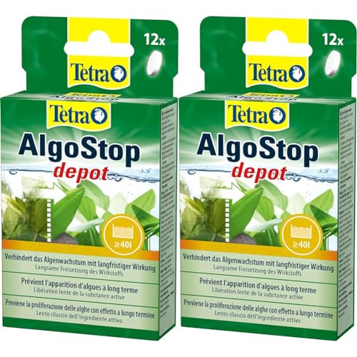 Tetra AlgoStop Depot - formstabile Tabletten zur langfristigen Vorbeugung von Algen in Aquarien ab 40 L, 12 Tabletten (Packung mit 2)