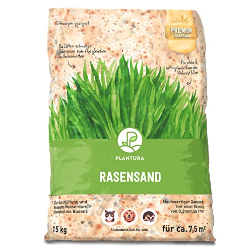 Plantura Premium Rasensand, 15 kg für 7,5 m², reiner Quarzsand, feine Körnung von 0,3-1 mm