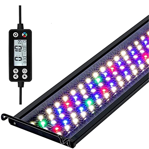 Aquarium LED Beleuchtung, 24/7 Modus Dimmbare 36W 2778 lumen Aquarienbeleuchtung mit Timer für 90cm Aquarium Fisch Tank Fisch Pflanze mit Verstellbarer Halterung