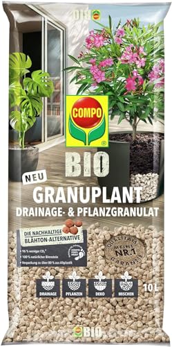 COMPO BIO GRANUPLANT Drainage- und Pflanzgranulat – 100% natürlicher Bimsstein – nachhaltige Alternative zu Blähton – 10 Liter