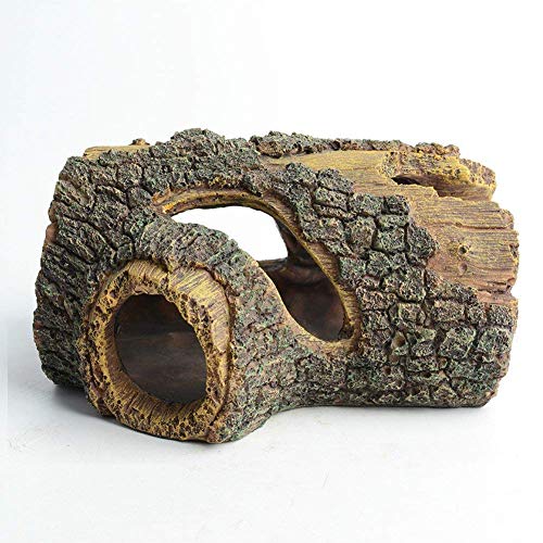 hygger Aquarium Deko Höhle Aquarium Holz Aquarium Ornament Hohl Stamm Simulation Baumstamm Holz Polyresin Landschaft Aquarium Dekoration