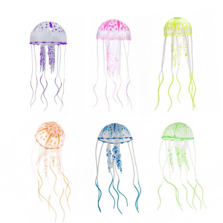 Aquarium Dekoration, Leuchtende Quallen, Künstliche Quallen, Aquarium Deko, 6PCS Glühende Aqua Ornaments, Glühende Jellyfish Ornament Dekoration für Aquarium Fisch Becken,Fisch Tank Glühende Ornament