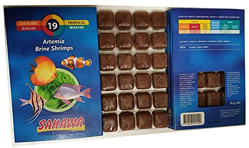 Neu!!!Sahawa® blau Fischfutter, Frostfutter,5X 100g Brutto im Blister Artemia + 1x100g Futtersticks zum Testen