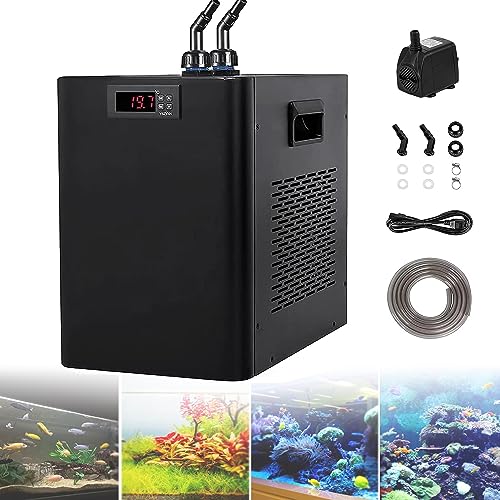 Qiang Aquarium Kühler,160 L/300 L/500 L Hydrokultur-Wasserkühler,Leiser Kühlkompressor Für Meer- Und Süßwasser,Fischtank-Kühlmaschine Mit Pumpe/Schlauch,Für Quallen,Korallenriffe,300L/79GAL