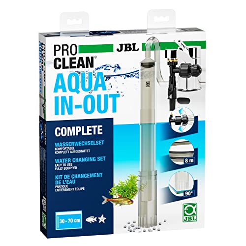 JBL PROCLEAN AQUA IN-OUT COMPLETE 6142100, Wasserwechselset für Aquarien, Inkl. Bodenreiniger, Schlauch und Ansaugpumpe, Anschluss an Wasserhahn, Mehrfarbig