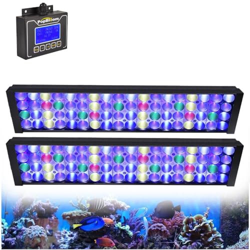 PopBloom Meerwasser Aquarium led volles Spectrum Aquarium Lampe Für 110-140cm Aquarium Tank Marine Aquarium Led Riff Korallen led Tank Licht Turing50