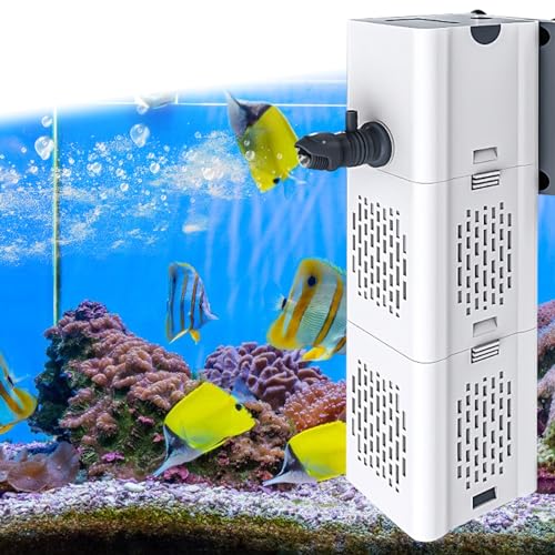 Vegena Aquarium Filter, Aquarium Innenfilter,Aquarienfilter,Aquarium Internal Filter,Einstellbarer Aquarienfilter Für Fisch Aquarium Und Turtle-Tank (6W 500L/H)