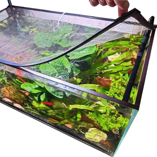 Magnetische Abdeckung für Aquarien, Abdeckung für Aquarien, Anti-Spring-Netz, Terrarium-Deckel, Aquariumhaube (große Größe, DIY-Abdeckdeckel)