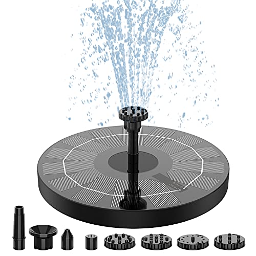 AISITIN Solarbrunnen für Draussen, 2.5W Solar Springbrunnen für Außen mit 6 Sprüh Effekten, Solar Teichpumpe mit 4 Stützstangen Solar Schwimmender Fontäne Pumpe für Garten,Teich,VogelBad,Wasserspiel