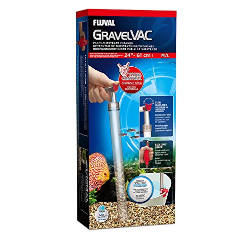 Fluval GravelVac Mulmsauger, Aquarienkiesreiniger, mittel/groß durchsichtig/rot