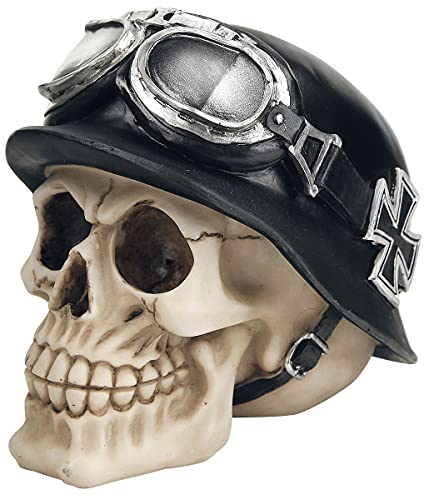 Nemesis Now Dekofigur Totenkopf, Eisernes Kreuz, 17 cm, elfenbeinfarben