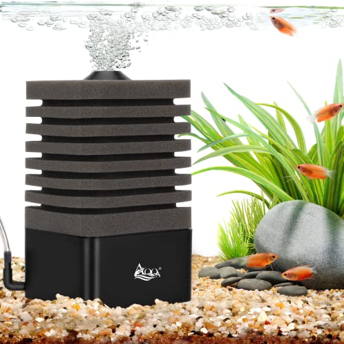 AQQA Aquarium Schwammfilter,Leiser Aquarium Filter für Biologische und Mechanische Filterung,Luftheber Aquarium Innenfilter mit Filtermateria