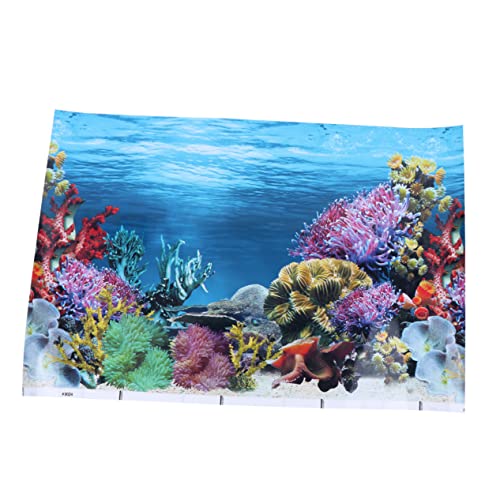 Housoutil Aquarium Hintergrundbild Dekor großes Plakat Unterwasser Dekoration Unterwasserwelt Dekoration Aufkleber Hintergrunddekor dekoratives Bild drinnen schmücken Poster 3D