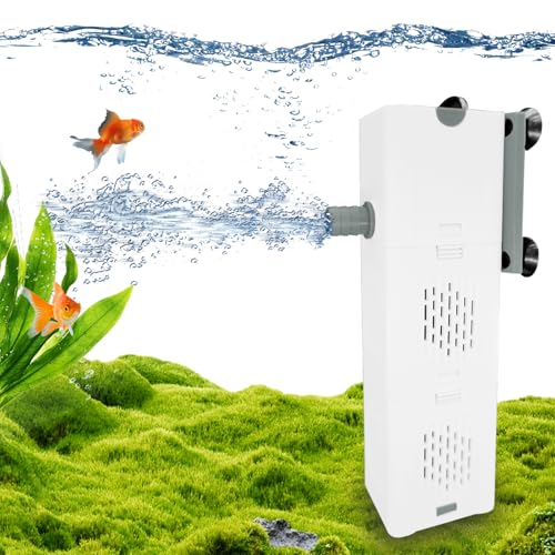 KDFALO 15W1000L/h Aquarium Filter,Aquarium pumpe mit 2 Filterschwämmen,Aquarium innenfilter für Wasserfiltration und Sauerstoffanreicherung Welle Machen,Leiser Filterpumpe für Aquarium bis zu 200L