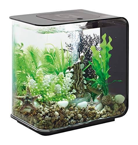 biOrb 72029 FLOW 15 LED, schwarz – elegantes Design-Aquarium | Komplett-Set mit Filter-System, LED-Beleuchtung, Boden-Kies und Luftausströmer aus widerstandsfähigem Acryl-Glas