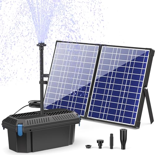 Biling Solar Teichpumpe mit Filter - 1500 l/h 30W Solar Teichfilter Komplettset mit Pump...