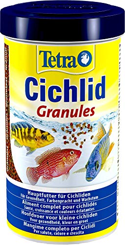 Tetra Cichlid Granules - Hauptfutter Mix für mittelgroße Cichliden, 2 verschiedene Granulate, 500 ml Dose