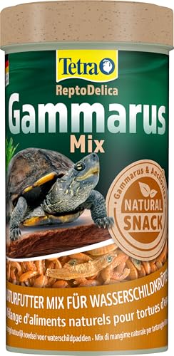 Tetra ReptoDelica Gammarus Mix Schildkröten-Futter - Naturfutter aus Bachflohkrebsen & Anchovies, 250 ml Dose