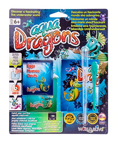 Aqua Dragons |Underwater World Essentials | Pädagogisches STEM-Spielzeug, Züchten Sie ein einfaches Haustier für Kinder - inklusive Futter, Eier, Fütterungslöffel & Pipette, Mittel