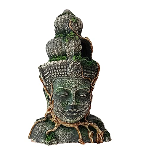 Geruwam Buddha-Aquarium-Dekoration, Kunstharz-Buddha-Skulptur für Aquarien, Aquarium-Zubehör, Ornament, kleine Buda-Statuen für Unterwasser-Landschaftsbau, Heim-Zen-Dekoration